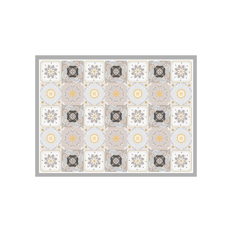 Alfombra Vinílica Cocina Baldosa Amarilla 140x180 cm-0