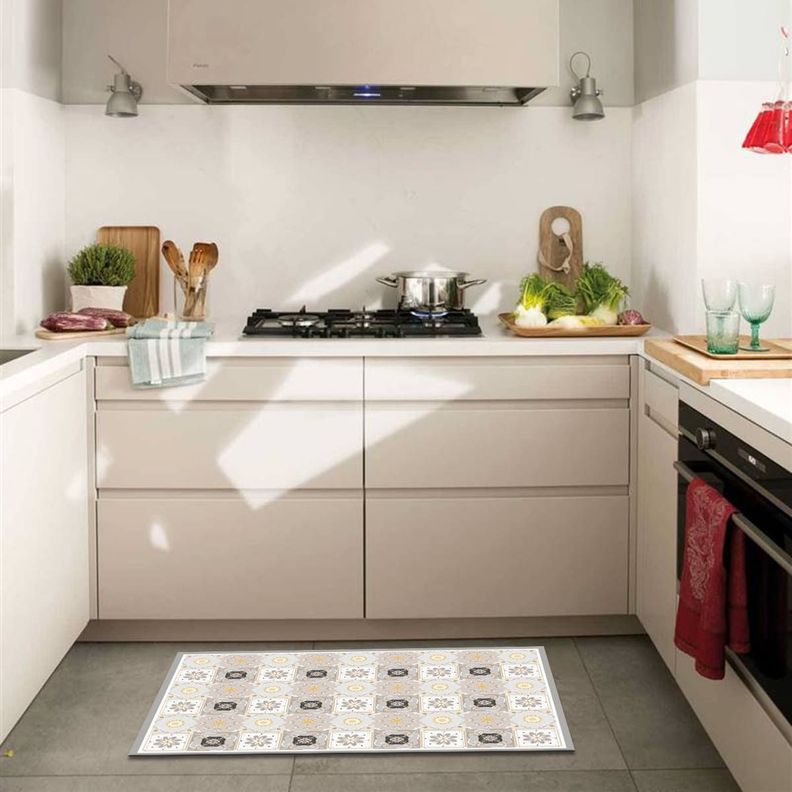Alfombra Vinílica Cocina Baldosa Amarilla 140x180 cm-4