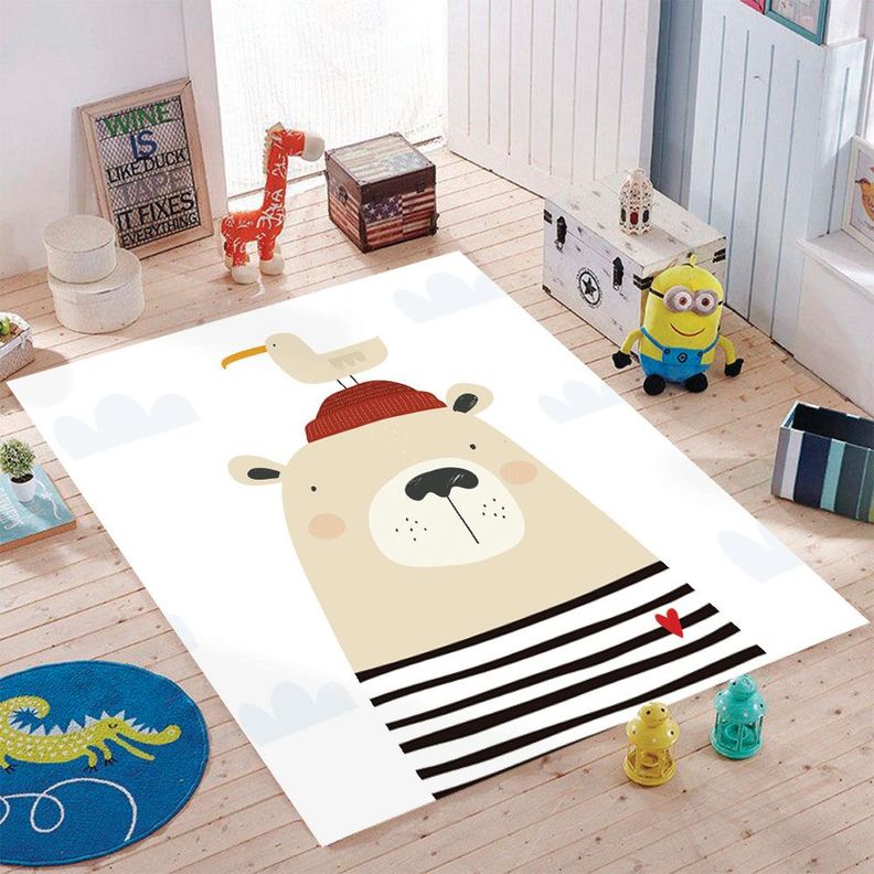Alfombra Vinílica Infantil Oso Marinero 110x140 cm-1