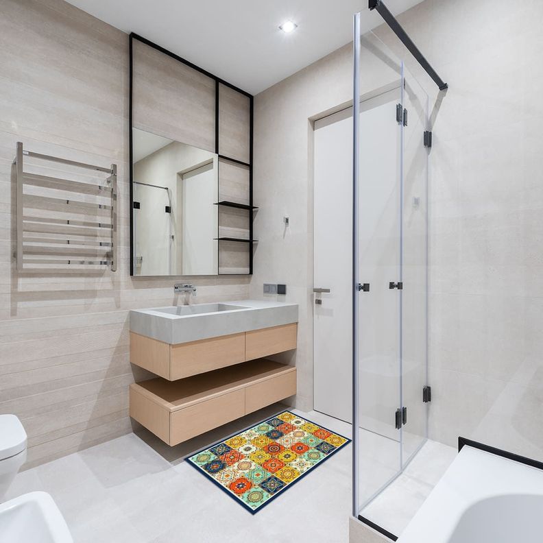 Alfombra Vinílica Baño Cocina Baldosa Venecia 50x70 cm-2