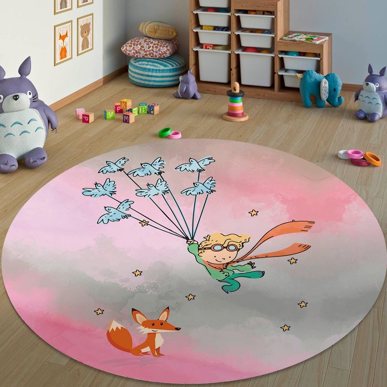 Alfombra Vinílica El Principito Estrellas 140x140 cm-1