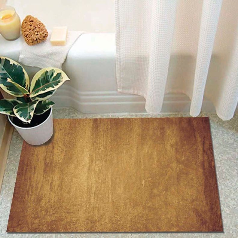 Alfombra Vinílica Baño Cocina Cemento Ocre 70x140 cm-1