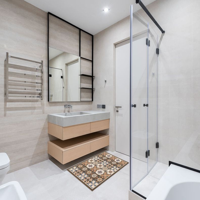 Alfombra Vinílica Baño Cocina Baldosa Verona 70x100 cm-2