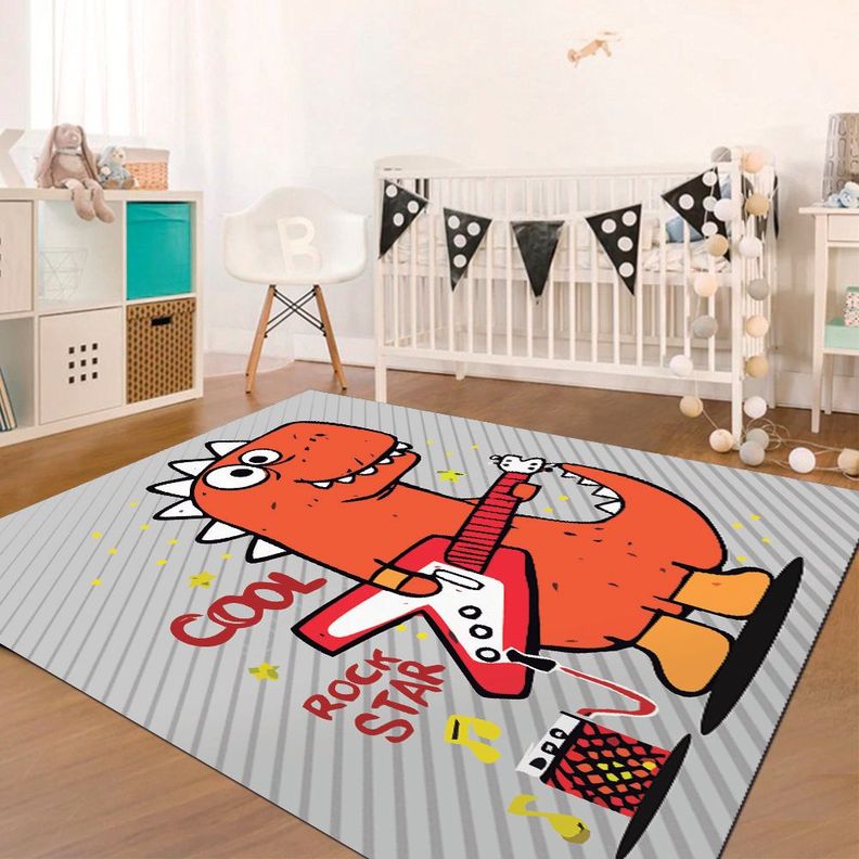 Alfombra Vinílica Infantil Dino Rock 140x220 cm-2
