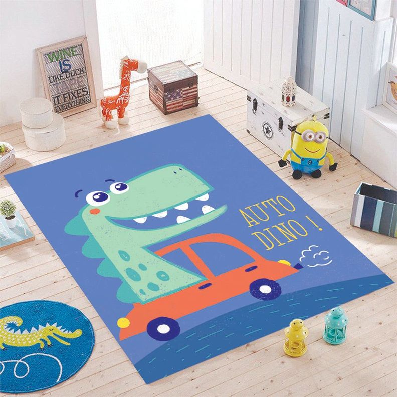Alfombra Vinílica Infantil Auto Dino 140x220 cm-1
