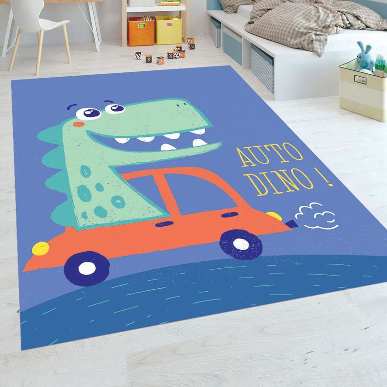 Alfombra Vinílica Infantil Auto Dino 140x220 cm-3
