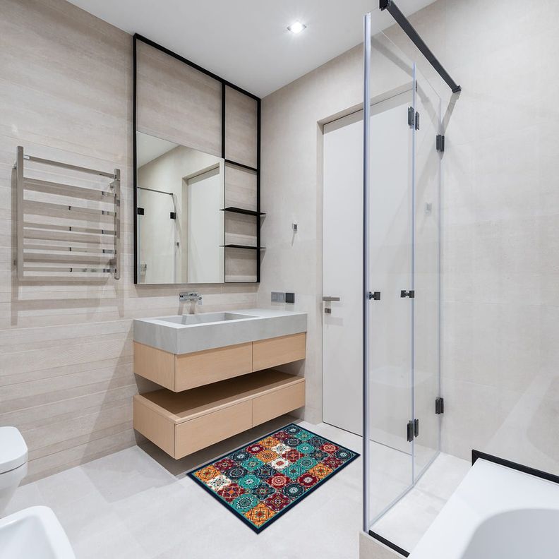 Alfombra Vinílica Baño Cocina Baldosa Palermo 50x70 cm-2
