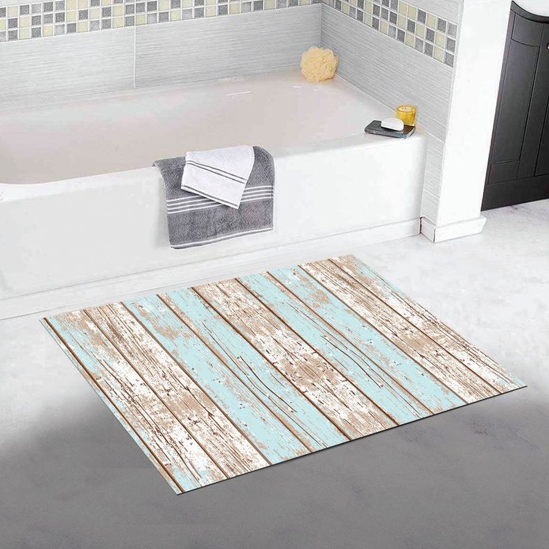 Alfombra Vinílica  Madera Vintage Azul 140x160 cm-2