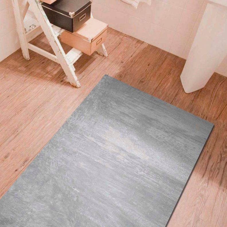 Alfombra Vinílica Baño Cocina Cemento Gris 140x220 cm-2