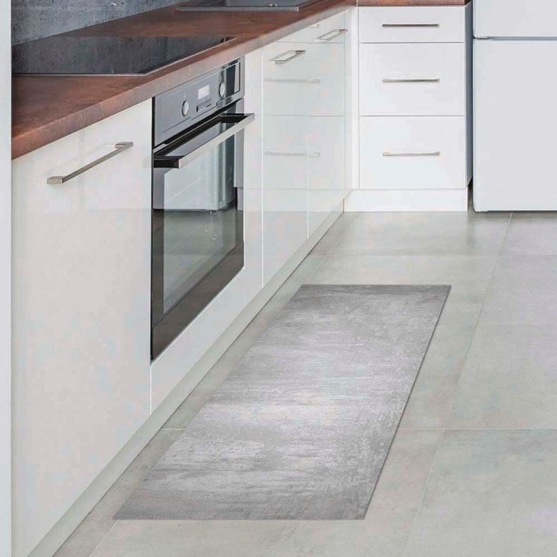Alfombra Vinílica Baño Cocina Cemento Gris 140x220 cm-4