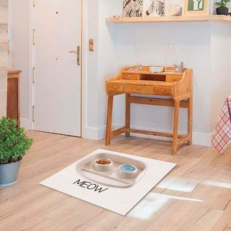 Alfombra Vinílica Pet Meow Antideslizante 70x70 cm-2