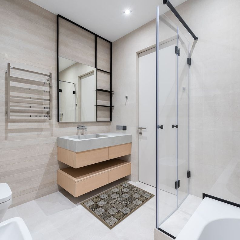 Alfombra Vinílica Baño Cocina Baldosa Ligure 50x70 cm-1
