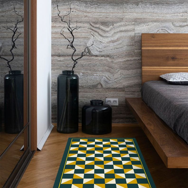 Alfombra Vinílica Living  Tablero Mustard 140x220 cm-2