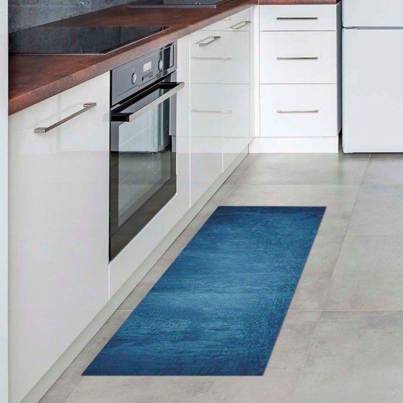 Alfombra Vinílica Baño Cocina Cemento Azul 140x220 cm-4