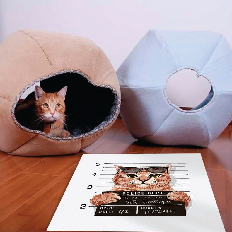Alfombra Vinílica Pet Bad Cool Cat  70x70 cm-1