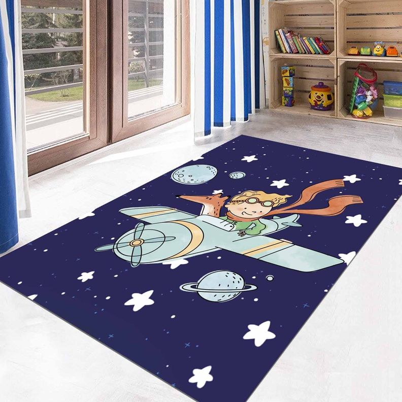Alfombra Vinílica  El Principito Explorando 110x140 cm-1