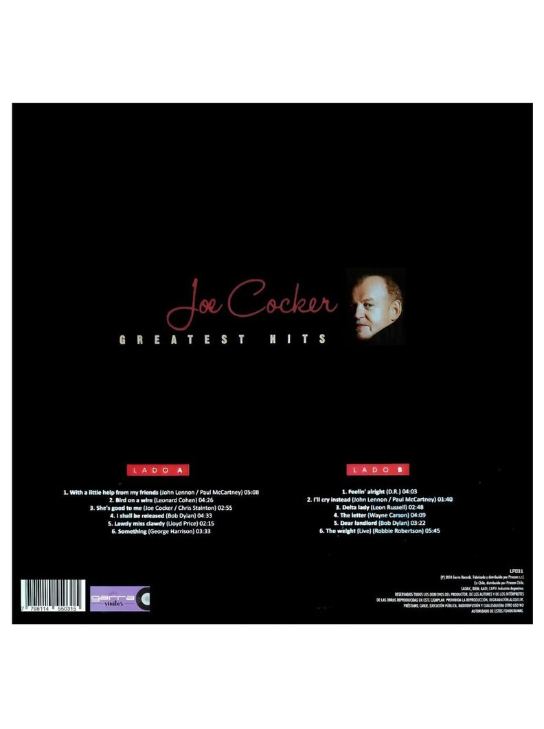 Vinilo - Joe Cocker - Greatest Hits-1