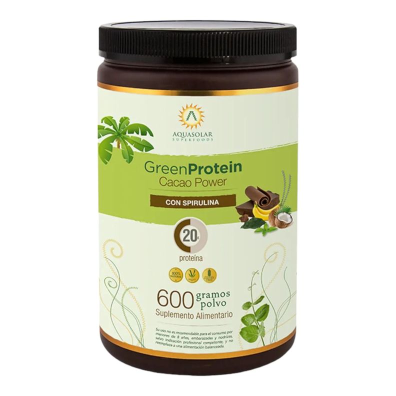 Green protein cacao power 600gr Aquasolar-0