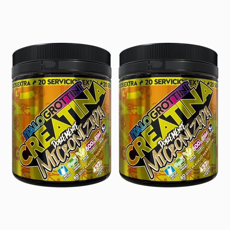 2 Creatinas Monohidrato Doblemente Micronizadas 80 SV c/u - Mango-0