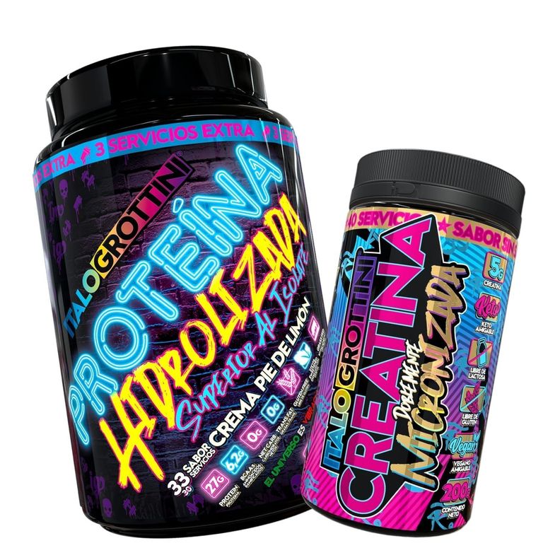 PROTEINA HIDROLIZADA PIE DE LIMÓN 2,3 LB + CREATINA 40 SV SIN SABOR-0