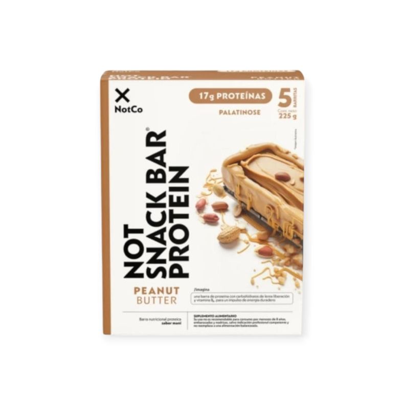 BARRAS DE PROTEINA NOTSNACK BAR PEANUT BUTTER 45GR 5 UNIDADES - NOTCO-0