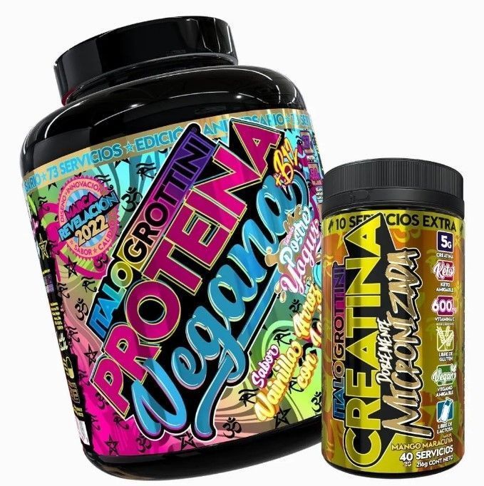 Proteina Vegana73s Vainilla + Creatina Mango 40sv Diseno 1