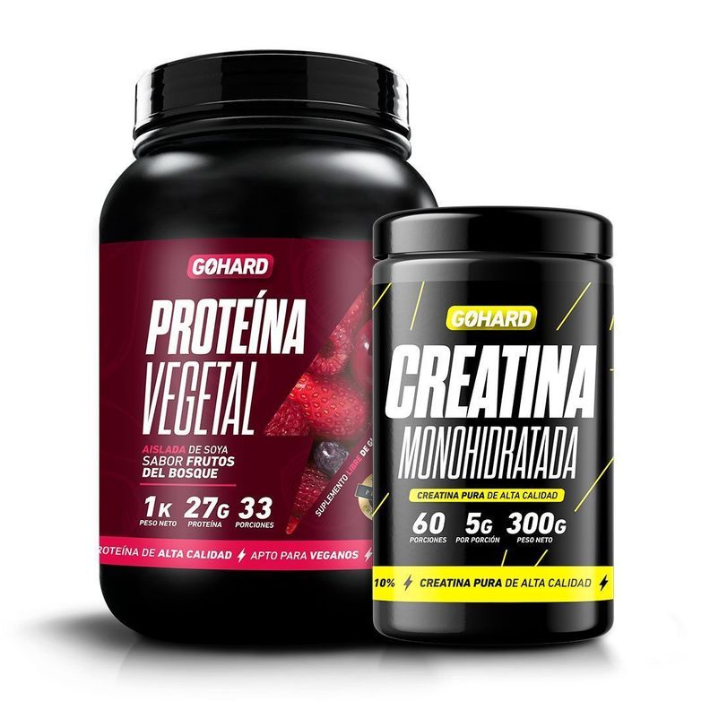 PROTEÍNA VEGETAL FRUTOS DEL BOSQUE PACK CREATINA MONOHIDRATADA   GOHARD-0