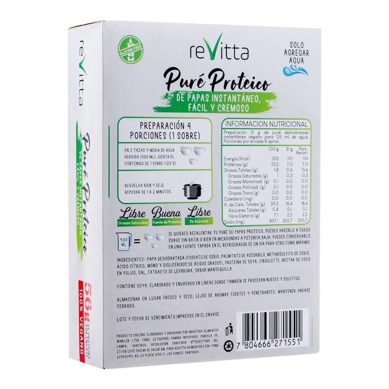 Puré vegano instantáneo sabor ciboullete 250 grs.- Revitta-1