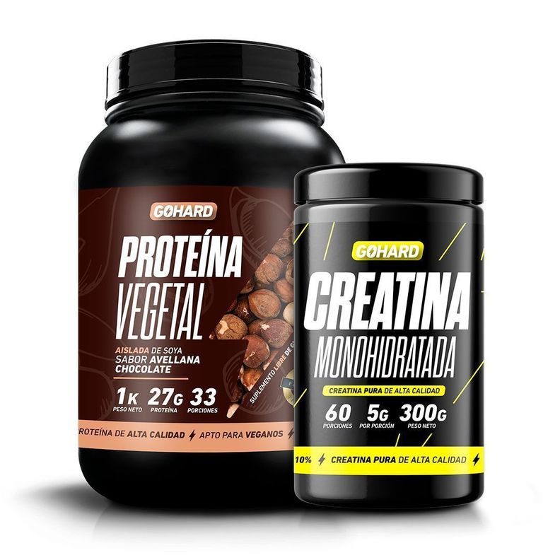 PROTEÍNA VEGETAL AVELLANA CHOCOLATE PACK CREATINA MONOHIDRATADA GOHARD-0