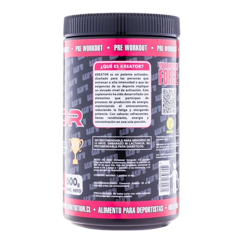 Pre Entreno Kreator sabor Cherry gum 600 grs.- 30sv  Winkler Nutrition-1