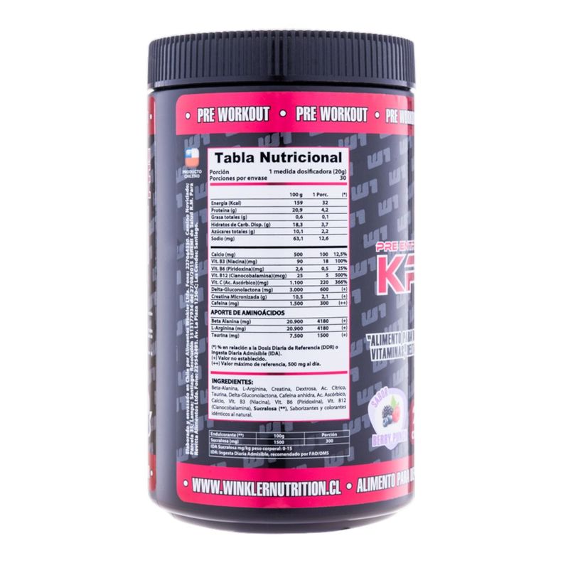 Pre Entreno Kreator sabor Cherry gum 600 grs.- 30sv  Winkler Nutrition-2