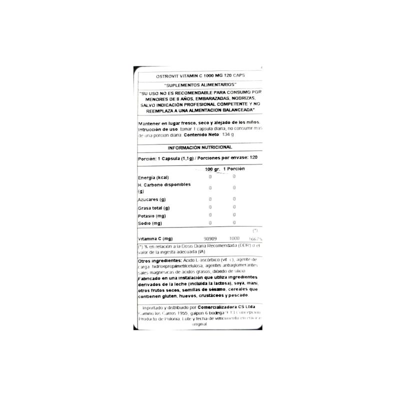 VITAMINA C 1000MG 120 CAPSULAS - OSTROVIT-1