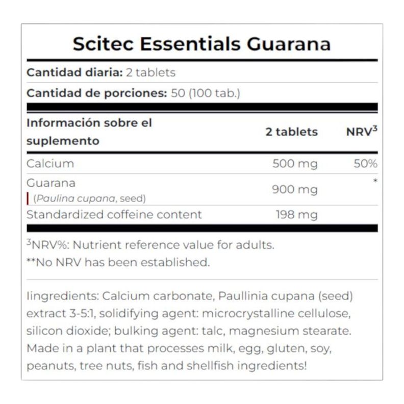Super guarana 100 tabletas - Scitec-1