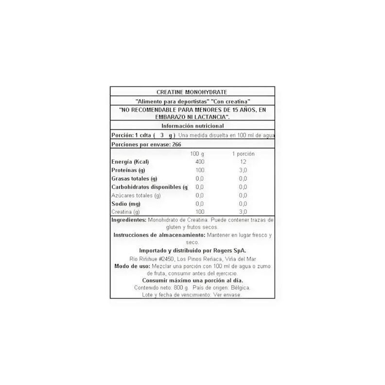 CREATINA MONOHIDRATADA 800GR 133 SV - QNT-1