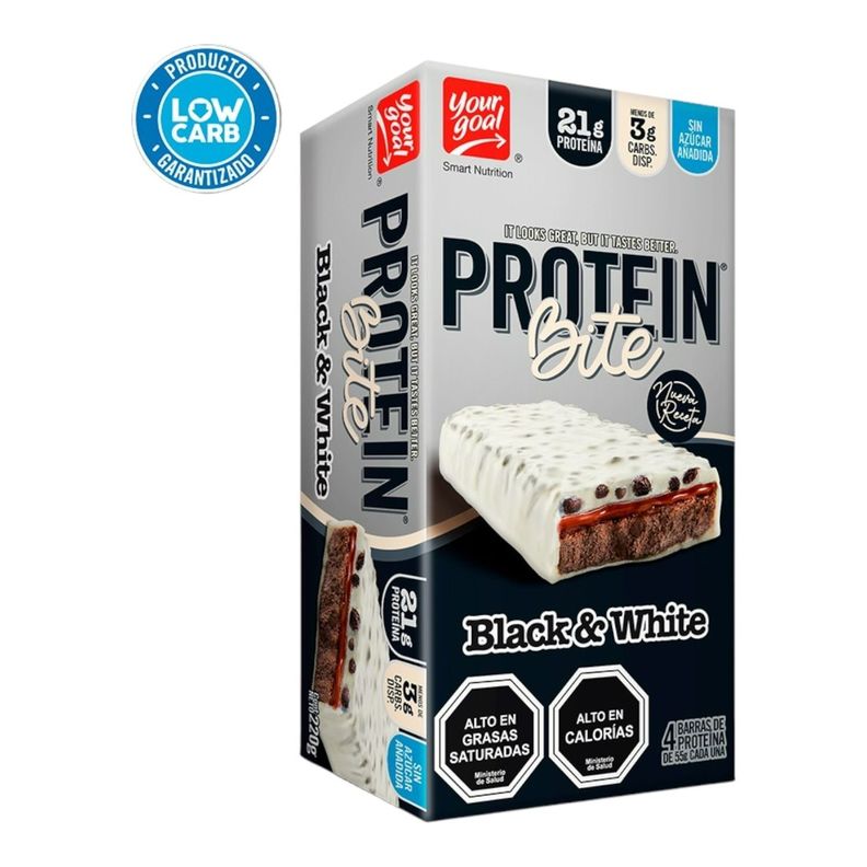 BOX 4 BARRAS PROTEIN BITE 20G BLACK & WHITE - YOUR GOAL-0