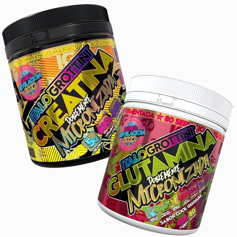 GLUTAMINA DOBLEMENTE MICRONIZADA 432G CREATINA MANGO MARACUYA 440G-0
