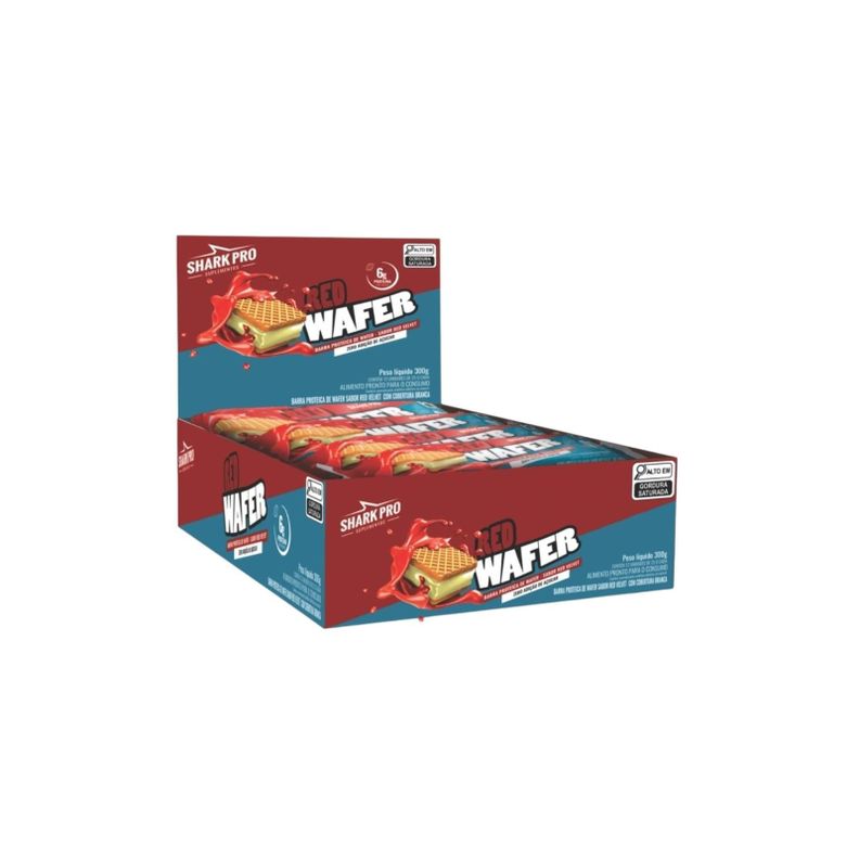 PACK 12 WAFER PROTEICO 25G RED VELVET - SHARK PRO