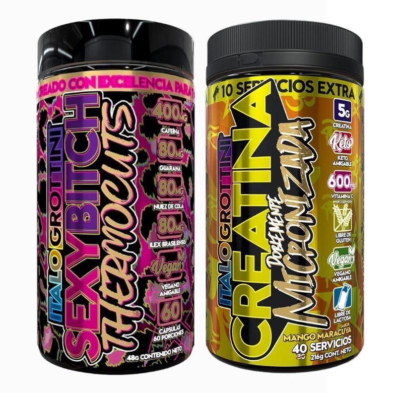Pack Creatina Mango maracuya Y Termogenico Sexybitch - Italo Grottini-0