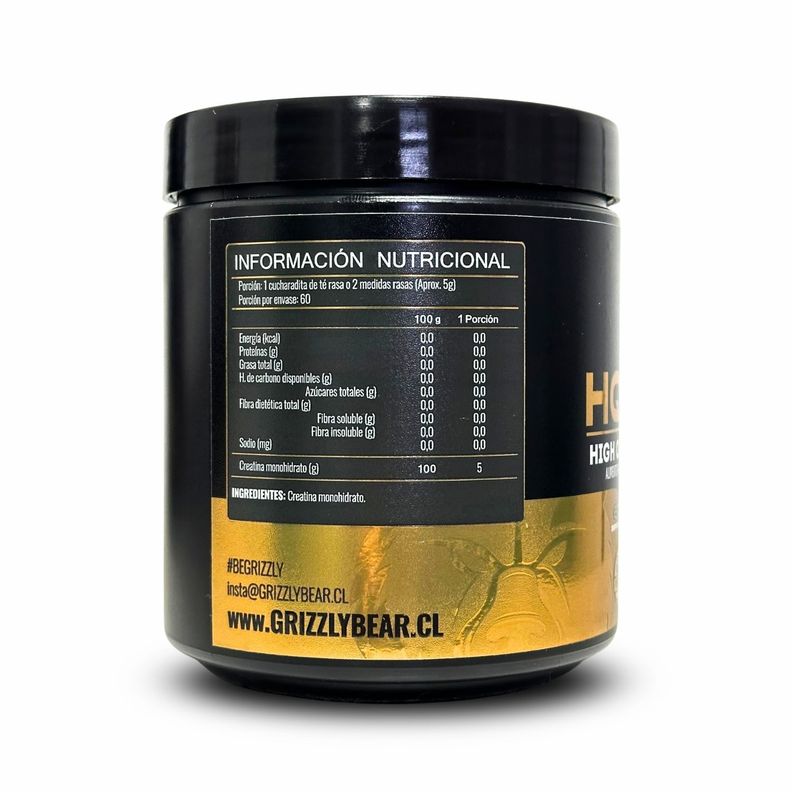 CREATINA MONOHIDRATADA HQ 300GR 60 SV - GRIZZLY BEAR-1