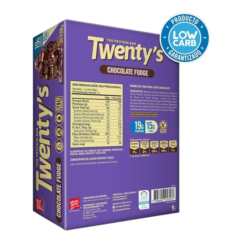 BOX 12 BARRAS TWENTYS CHOCOLATE FUDGE - YOUR GOAL-2