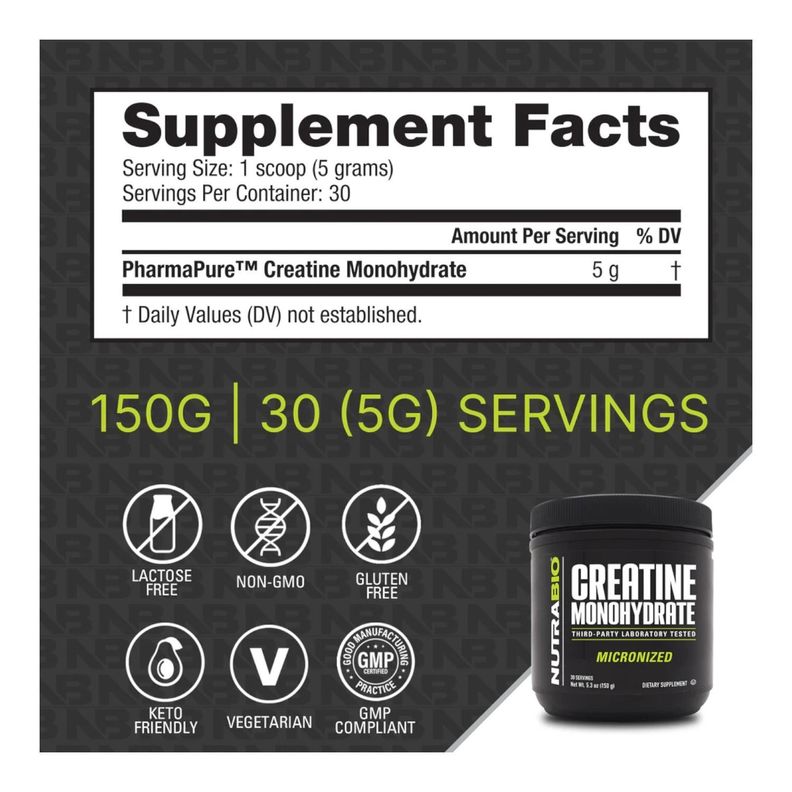 CREATINA MONOHIDRATADA - NUTRABIO - 150GR - 30 SV-1