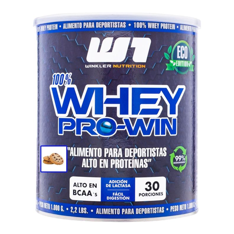 Proteína Whey pro win 1kg - 30sv -Cookies - Winkler Nutrition-0