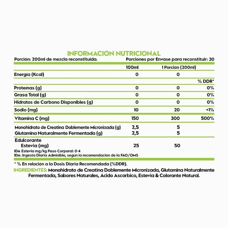 Creatina + Glutamina KIWI COLADA 324g 30sv-1