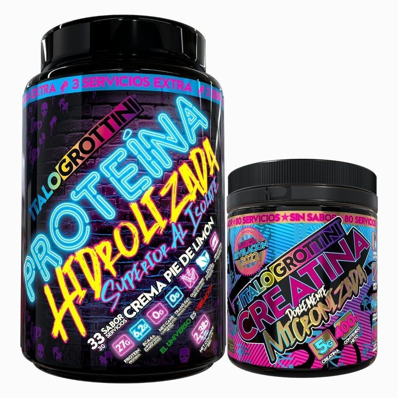 PROTEINA HIDROLIZADA 2,3LB CREMA PIE DE LIMON + CREATINA 400 GR SIN SABOR-0