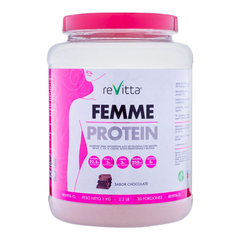 Proteina Mujer Whey + Colageno + Fibra Femme Protein Chocolate 1 kg.