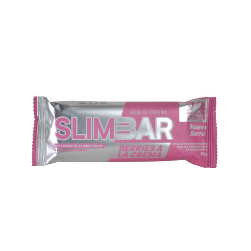 Box 12 barras de proteina  60GR C/U BERRIES A LA CREMA - SLIMBAR-1