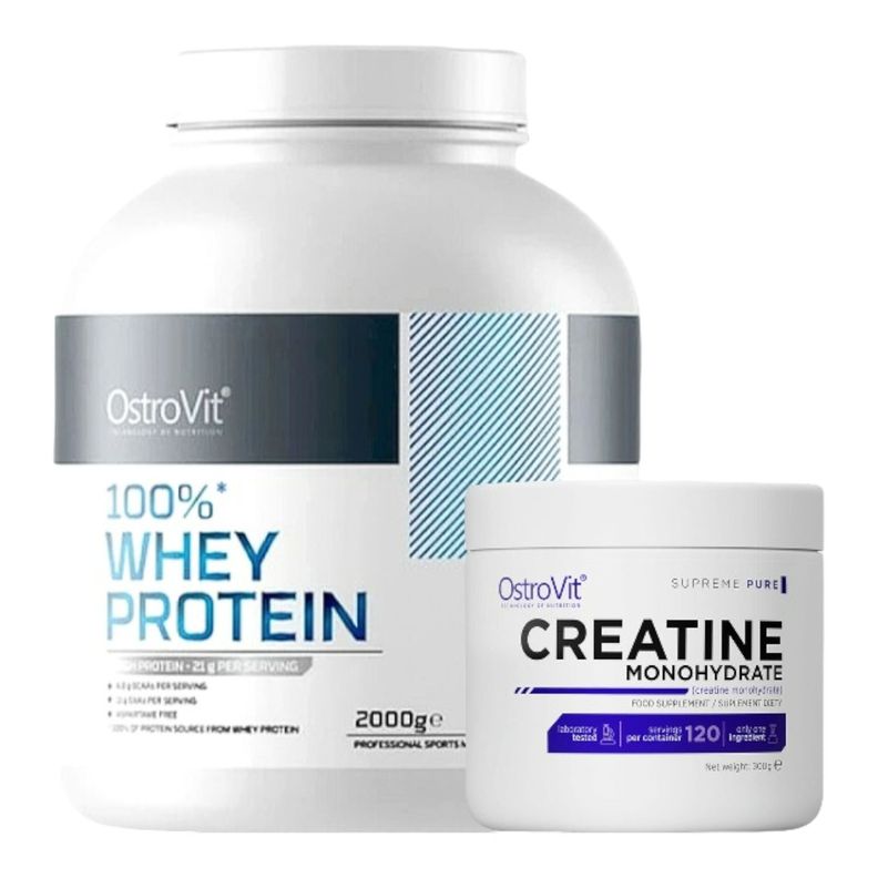 100% Whey Protein 2000gr White Chocolate + Creatina monohidratada 300gr-0