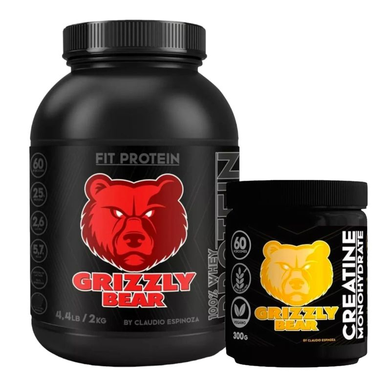 Pack Proteína Grizzly Bears 2 kg 60 SV. - Cookies y Creatina 300gr-0