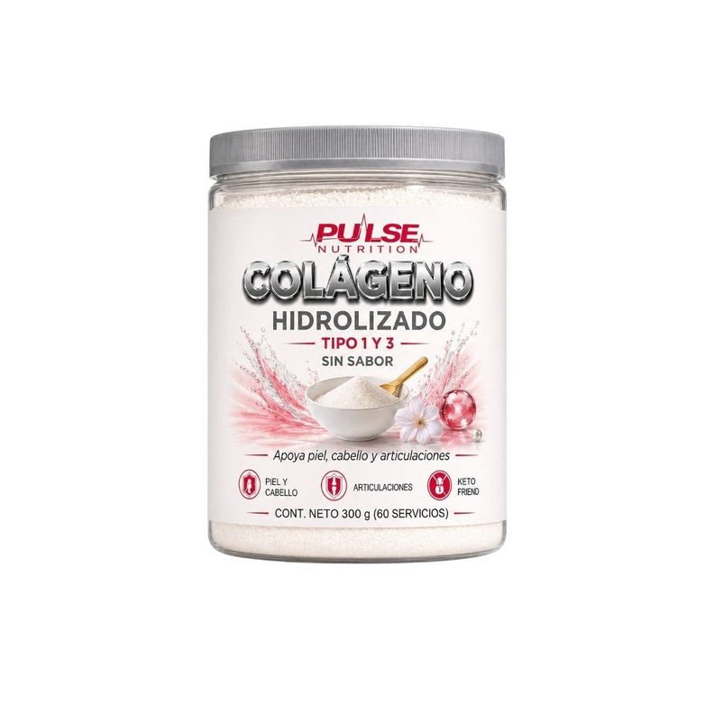 COLAGENO HIDROLIZADO TIPO 1 Y 3 SIN SABOR 300GR - PULSE NUTRITION