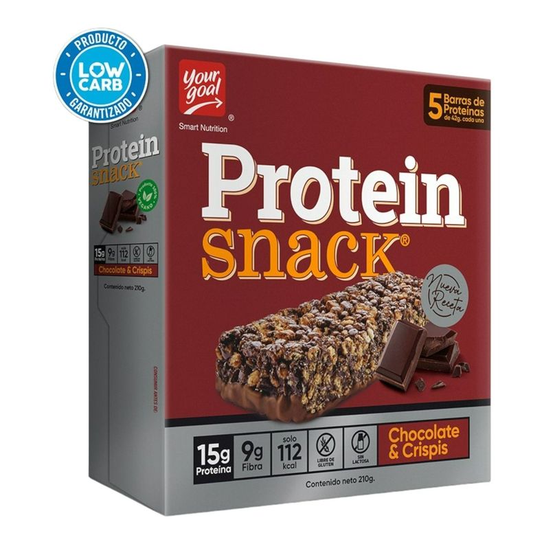 BOX DE 5 BARRAS PROTEIN SNACK 15G PROTEINA 240GR - YOUR GOAL Cafe Chocolate Chip
